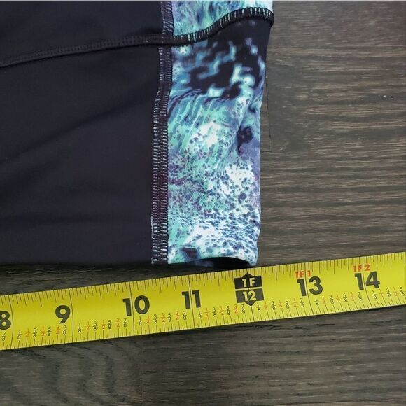 Victoria's Secret S Workout Leggings Oil Spill Wonderland Black Purple Blue VSX - Picture 9 of 12